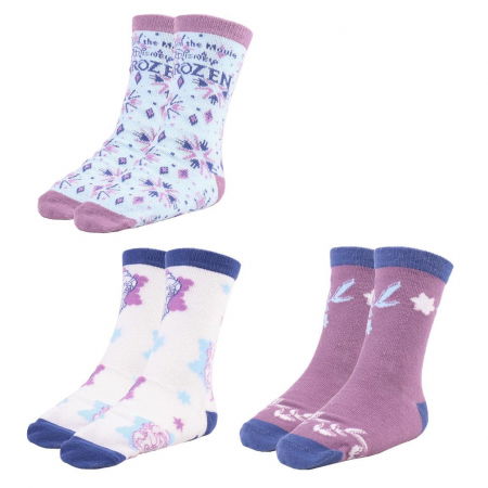 Imbracaminte si incaltaminte copii - Set 3 perechi sosete Frozen Elsa