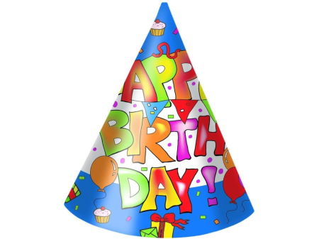 Accesorii petrecere - Set 6 coifuri party Kokliko Happy Birthday, 17.5 cm