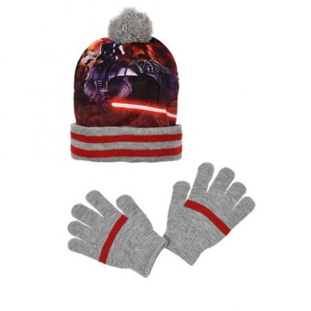 Sepci si caciuli copii - Set Caciula si manusi,Star Wars,gri,52 cm