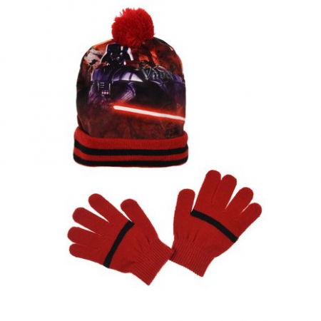 Sepci si caciuli copii - Set Caciula si manusi,Star Wars,rosu,52 cm