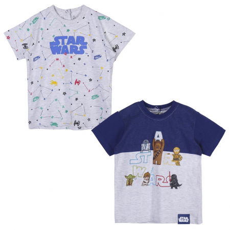 Tricouri copii - Set 2 tricouri maneca scurta, pentru copii Star Wars