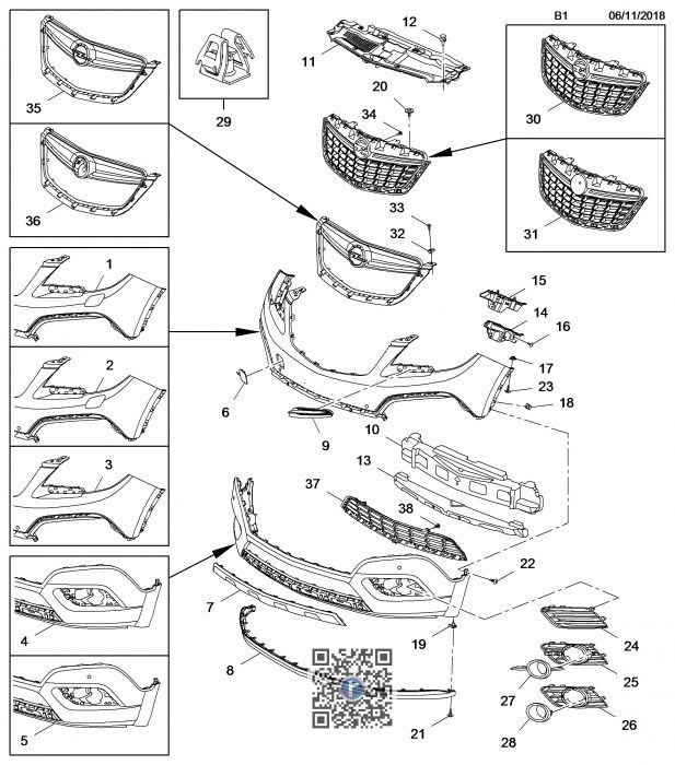 Grila bara fata dreapta 95235058 [1]
