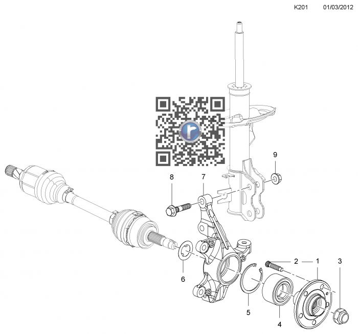 Подшипник переднего заднего колеса 13543432 [1]