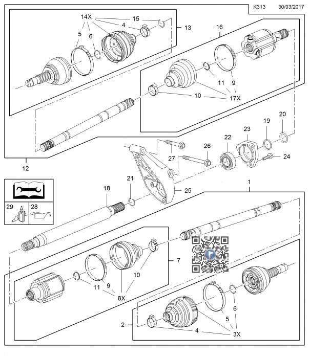 Kit burduf planetara roata fata dreapta 95908467 [1]