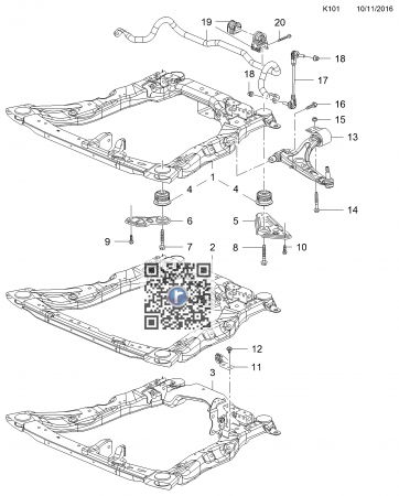 OPEL - Bushing frame engine 22951144