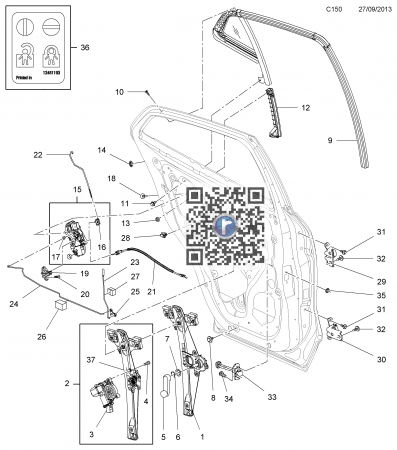 Caroserie - CULISA USA SP DR + GEAM FIX - MK 13<19 94533822