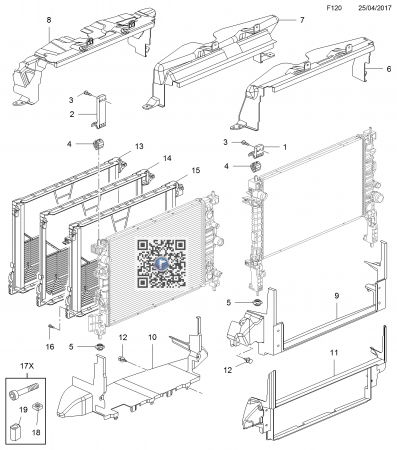 Caroserie - Rama condensor aer conditionat 95097120