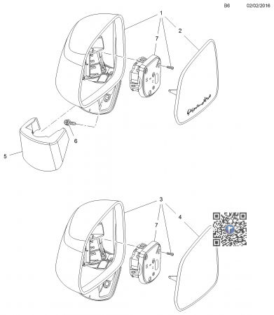 Caroserie - Geam oglinda stanga 93744167