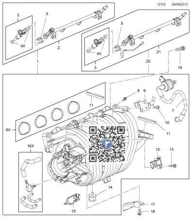 Motor 1598 ccm 85 KW / 115 CP A16XER - Rampa cu Injectoare 55571536