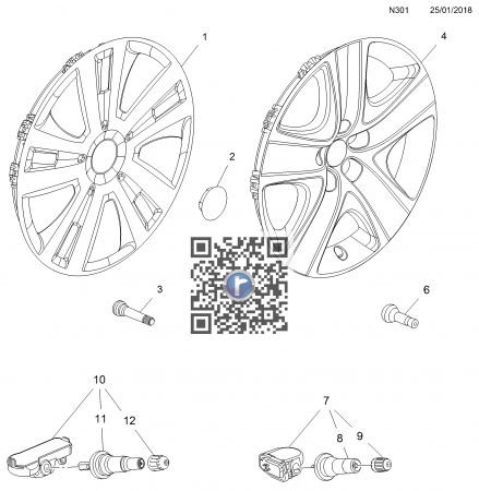 OPEL - SENZOR PRESIUNE ROATA - 13598773