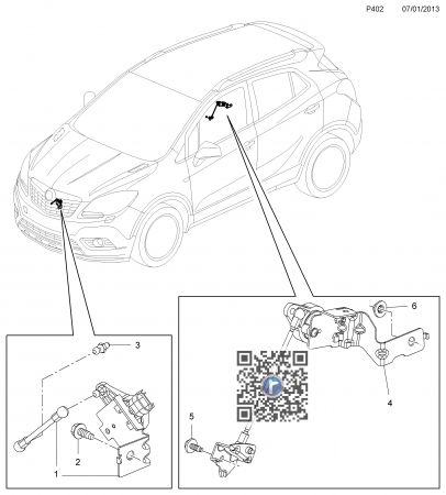 Motor 1598 ccm 85 KW / 115 CP A16XER - Senzor punte spate nivel faruri 95137279
