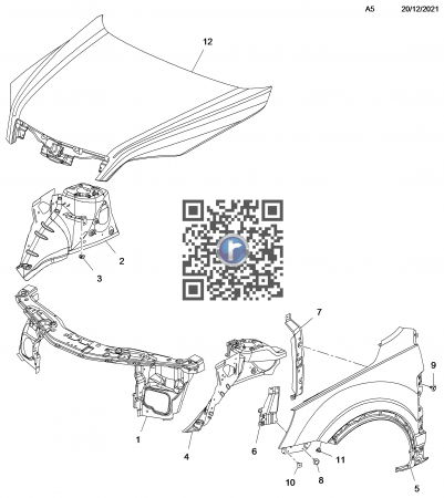 Caroserie - Suport aripa fata stanga 95422592