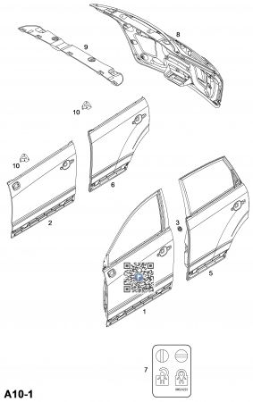 Caroserie - Входная дверь слева 95416993