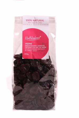 Conserve & Produse deshidratate - Visine deshidratate infuzate in suc de mere  FARA ZAHAR 200g