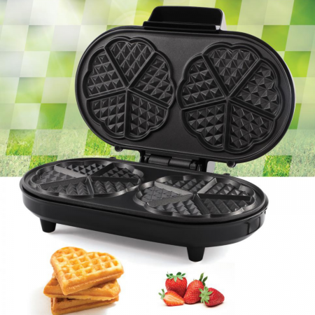 Casa & Gradina - Aparat de facut gofre, reglare temperatura, 1000W, 220V, Heinner HWF-1000CR