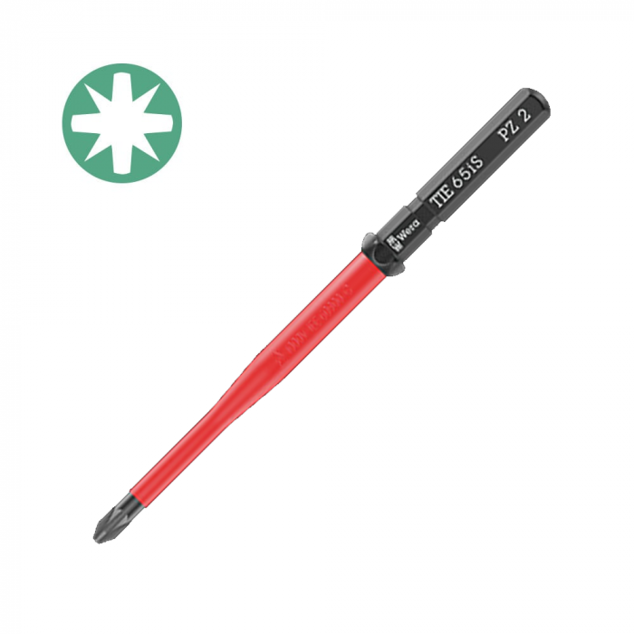 Screwdriver bit Kraftform Kompakt VDE WERA 65 iS PZ1 x 157 mm corrosion protection red insulation 05003455001 [1]