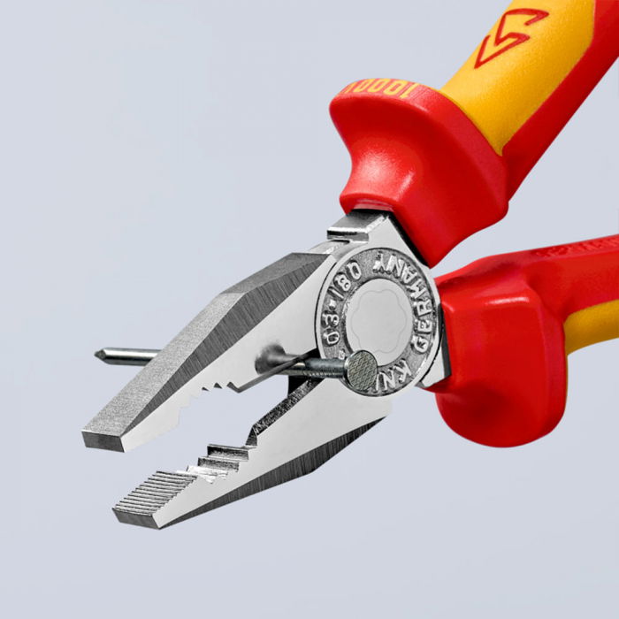 Combined patent pliers VDE 1000 V, large lever, multicomponent handle, 180mm,  KNIPEX 02 06 180 [8]