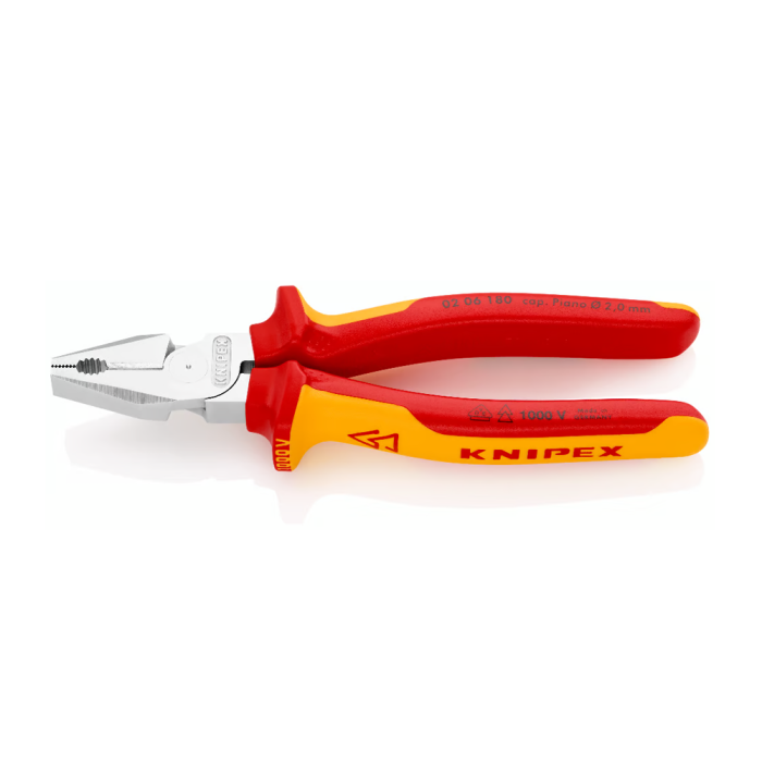 Combined patent pliers VDE 1000 V, large lever, multicomponent handle, 180mm,  KNIPEX 02 06 180 [12]