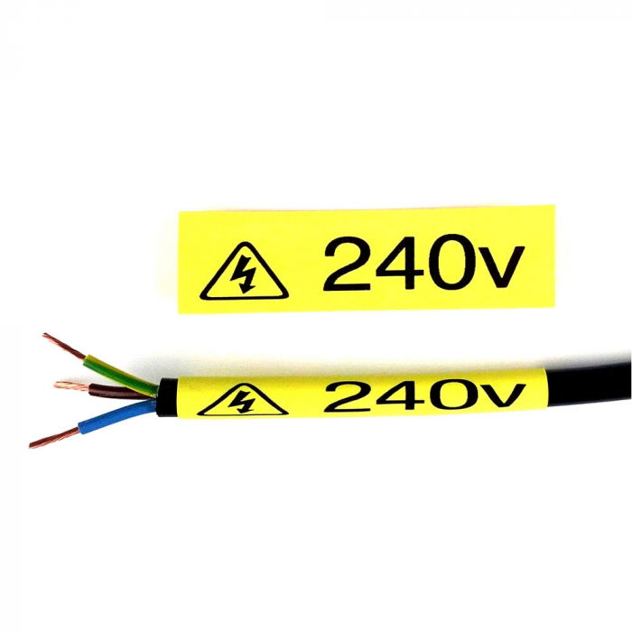 Yellow shrink tube labels 6mm x 1.5m compatible Dymo 18052 [2]