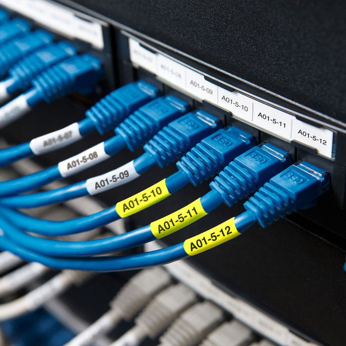 Yellow shrink tube labels 6mm x 1.5m compatible Dymo 18052 [4]