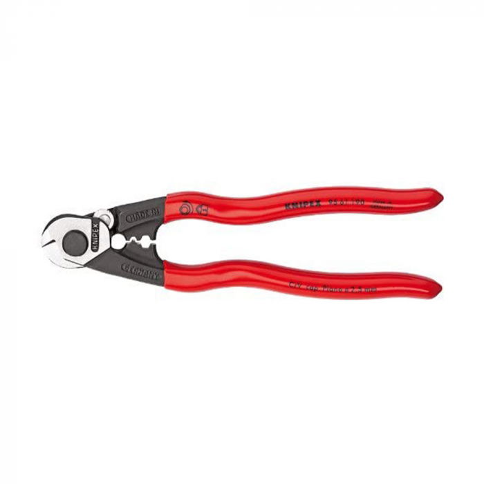 Knipex 9561190 Pliers for cutting and crimping traction cables, piano strings Ø 2.5mm, 190mm [1]
