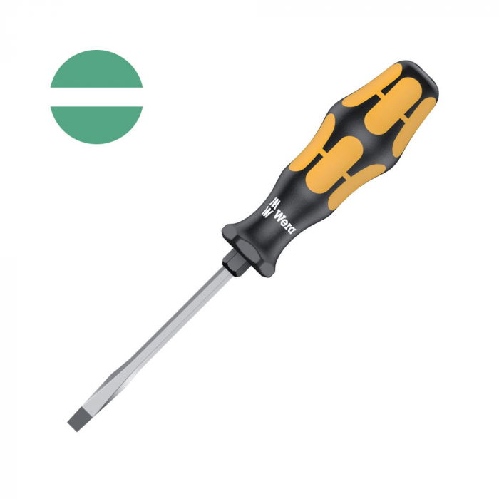 Wera Impact Screwdriver 932 AS slotted 0.8 x 4.5 x 5 x 8 x 100 x 98 corrosion protection yellow anti-roll handle 05018300001 [1]