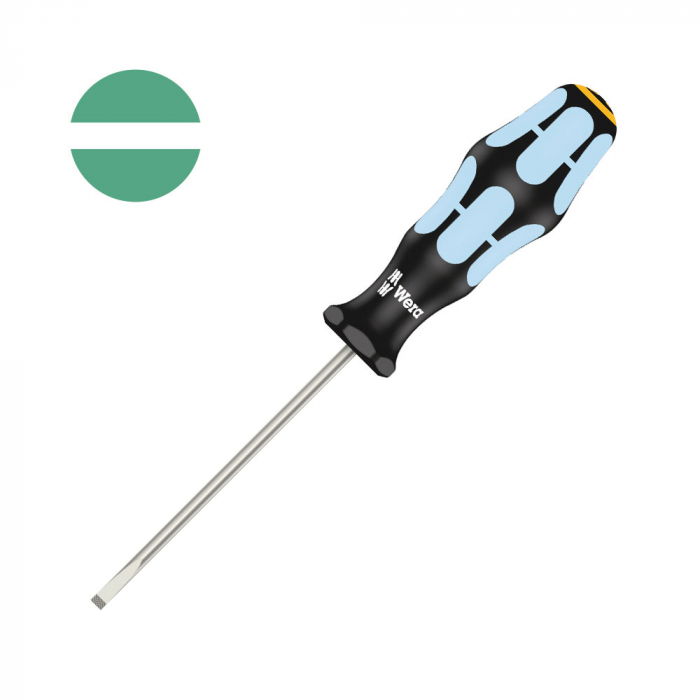 Surubelnita INOX Wera 3335 dreapta 0.8 x 4.0 x 4.0 x 100 x 98 cap Lasertip maner gri-bleu antirostogolire 05032003001 [1]