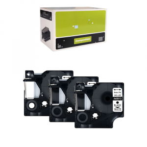 Etichete LabelManager - Set 3 Etichete 9mm x 7m negru/alb compatibile Dymo S0720780 40913, pentru gama Dymo Labelamanger si Aimo D1600 