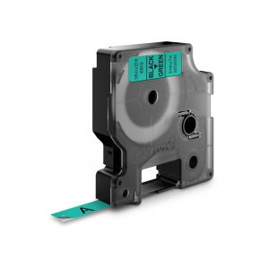 Banda etichete DYMO LabelManager D1 9mm x 7m negru/verde S0720740 40919