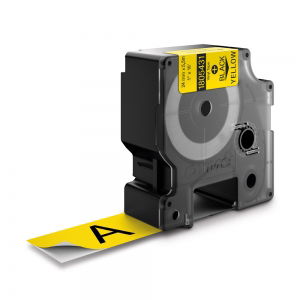 Labels - Industrial vinyl label 24mm x 5.5m Black/yellow DYMO ID1 1805431