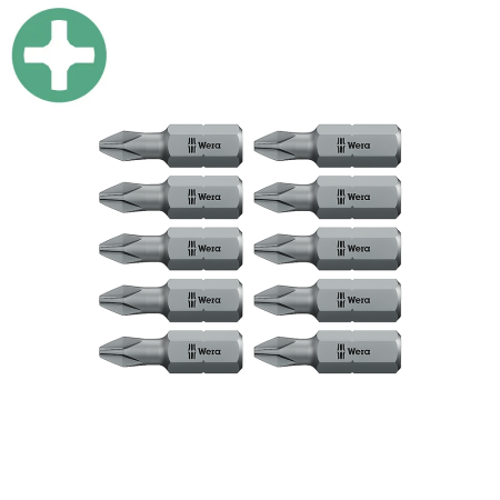 Truse de scule - Bit surubelnita Wera 851/1 Z PH1 Set 10 bucati 25 mm compatibil suport 1/4" , 05072070001