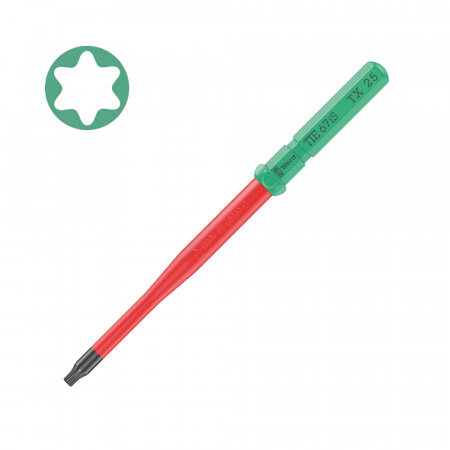 Truse de scule - Bit surubelnita Kraftform Kompakt VDE WERA 67 iS TORX TX25 x 154 mm protectie anticoroziva izolatie rosie 05006542001