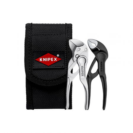 Cleste reglabil papagal - Set KNIPEX, 2 x mini clesti XS in husa durabila din poliester, reglabil, dispozitiv autoblocare, inginerie de precizie, instalatii sanitare, 100mm 002072V04XS