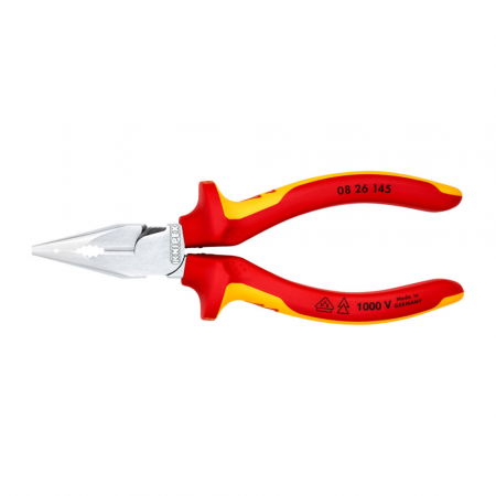 VDE plier - Needle-Nose Combination Pliers, VDE 1000 V, multicomponent handle, 145mm, KNIPEX 08 26 145