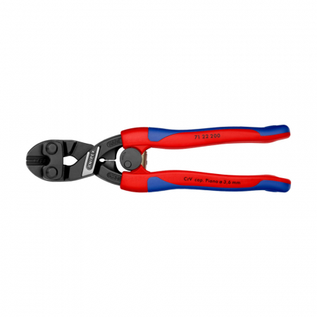 Front-cutting pliers - KNIPEX CoBolt compact pliers, cutter for screws, nails, rivets up to Ø 5.2 mm, steel helical spring, 71 22 200