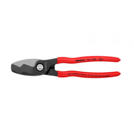 KNIPEX Hand Tools - KNIPEX Cable Shears, for cutting copper and aluminium, plastic handles, 200 mm, 95 11 200
