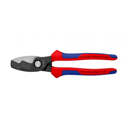 KNIPEX Hand Tools - KNIPEX Cable Shears, for cutting copper and aluminium, multicomponent handles, 200 mm, 95 12 200