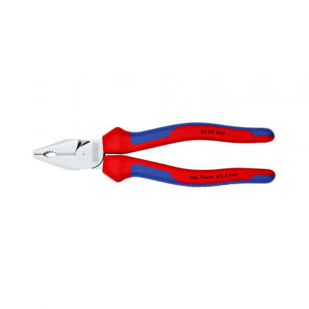 KNIPEX Hand Tools - Combined patent pliers zinc, large lever, multicomponent handle, 200mm, KNIPEX 02 05 200