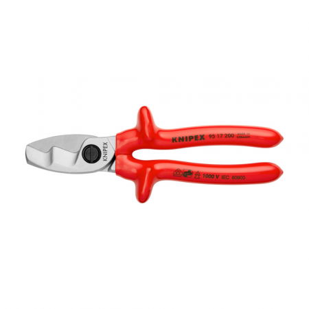 Scule si unelte VDE - Cleste Foarfeca, Pentru Taiat Cabluri, VDE 1000 V, cu tais dublu, 200mm,  KNIPEX 95 17 200