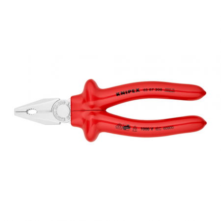 VDE plier - Combined patent pliers VDE 1000 V, large lever, 200mm, KNIPEX 03 07 200