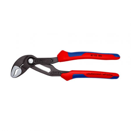 Hand tools - KNIPEX Cobra, 180 mm adjustable pliers for installers, parrot pliers, self-locking device, multicomponent handle, alligator pliers, 87 02 180
