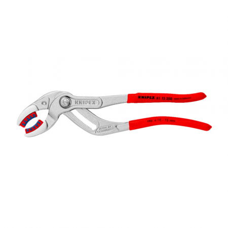 KNIPEX Hand Tools - KNIPEX Cobra, 250 mm adjustable pliers, for installers, parrot pliers, self-locking device, zinc plated, plastic handle, alligator pliers, 81 13 250