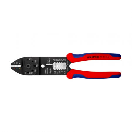 Scule de mana - Cleste sertizare, M 2,6; M 3; M 3,5; M 4 si M 5, manere multicomponent, 230 mm, KNIPEX 97 21 215