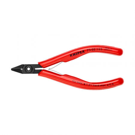Cable cutters - Electronics Diagonal Cutter, high-performance cutting, 125mm, plastic handle, Ø 1,3 mm, KNIPEX 75 02 125