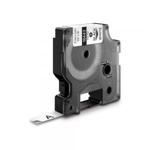 Labels - Industrial vinyl label 9mm x 5.5m Black/white DYMO ID1 18443 S0718580