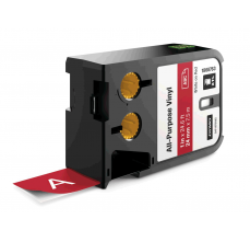 Labels - Industrial vinyl label 24mm x 7m white/red DYMO XTL 1868763