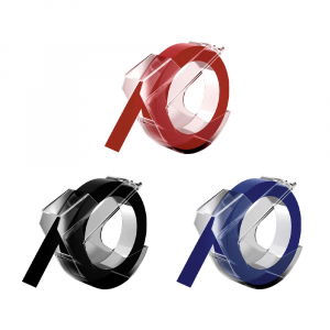Labels - Set 3 Labels Omega asorted (red, blue, black) 9mm x 3m compatible Dymo Omega Junior 520102 520106 520109 S0847750