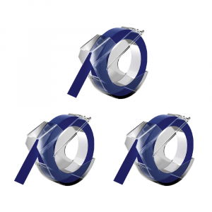 Labels - Set 3 Labels Omega blue 9mm x 3m compatible Dymo Omega Junior 520106 S0847740