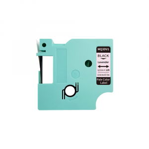 Etichete - Etichete AIMO universale 12mm x 5.5m, negru/violet lavanda, poliester adezive, transfer termic, AIMO D1600, MQ3DV1