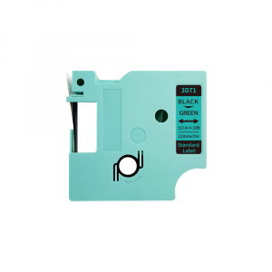 Etichete - Etichete AIMO universale 12mm x 7m, negru/verde, poliester adezive, transfer termic, AIMO D1600, 3D71, S0720590, 45019